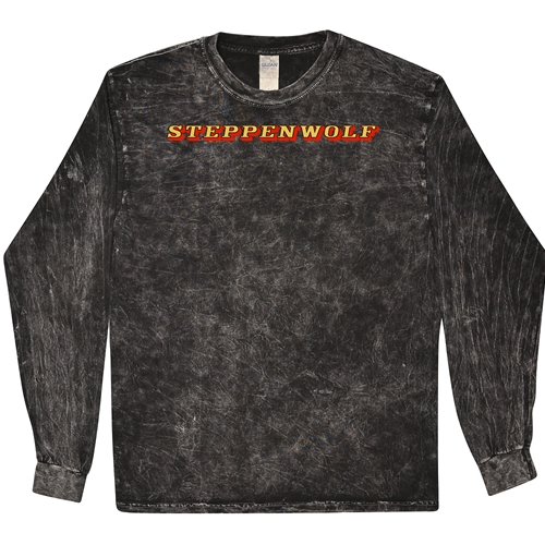Steppenwolf Logo Long Sleeve T-Shirt - Black Mineral Wash