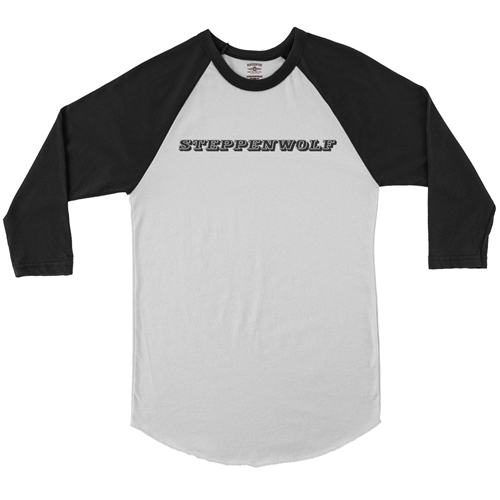 Steppenwolf Logo Baseball T-Shirt - raglanwhiteblacksleeve