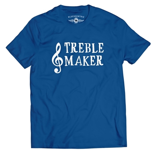 CLEARANCE - Medium Blue Treblemaker Music T-Shirt - Classic Heavy Cotton