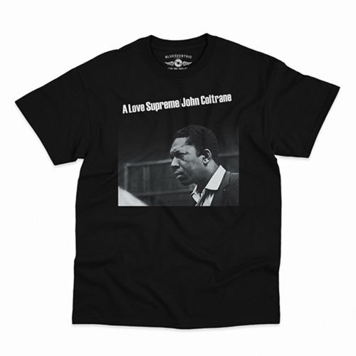 CLEARANCE - Large Black John Coltrane Love Supreme Album T-Shirt - Classic Heavy Cotton