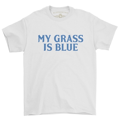 CLEARANCE - XL White My Grass Is Blue Bluegrass T-Shirt - Classic Heavy Cotton