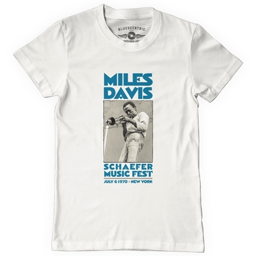 CLEARANCE - XL White Miles Davis New York City T-Shirt - Classic Heavy Cotton