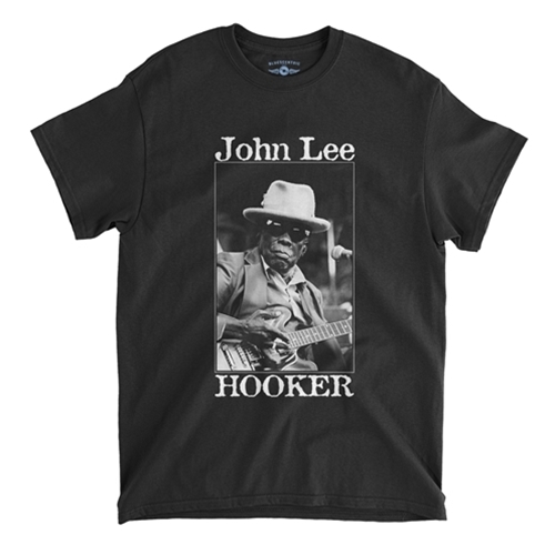 CLEARANCE - Black XL John Lee Hooker Santa Cruz T-Shirt - Classic Heavy Cotton