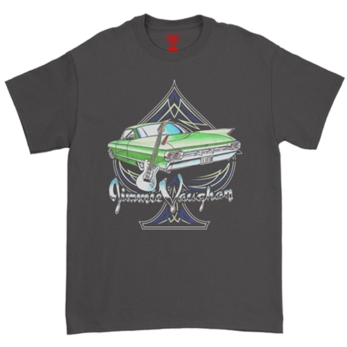 CLEARANCE - XL Black Graphic Jimmie Vaughan T-Shirt - Classic Heavy Cotton