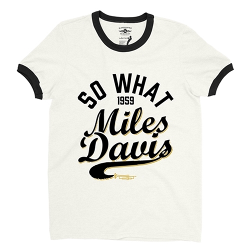 CLEARANCE - Medium Cream Miles Davis So What 1959 Ringer T-Shirt