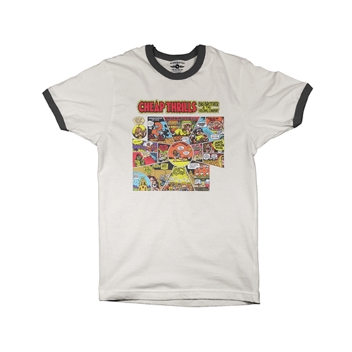 CLEARANCE - Medium Cream Big Brother and the Holding Company Cheap Thrills Ringer T-Shirt
