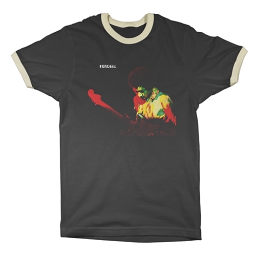 CLEARANCE - Medium Black Jimi Hendrix Band of Gypsys Album Cover Ringer T-Shirt