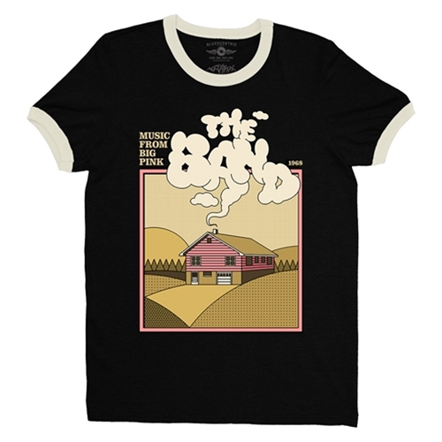 CLEARANCE - Medium Black The Band Smokey Big Pink Ringer T-Shirt