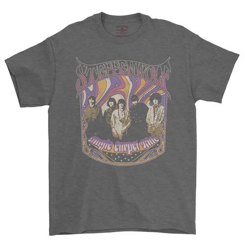 Steppenwolf Psychedelic Magic Carpet Ride T-Shirt - Classic Heavy Cotton - classicheathergrey