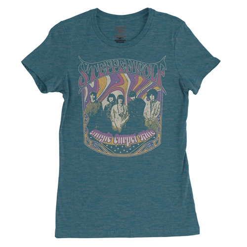 Steppenwolf Psychedelic Magic Carpet Ride Ladies T Shirt - Relaxed Fit - ladiesheatherdeepteal