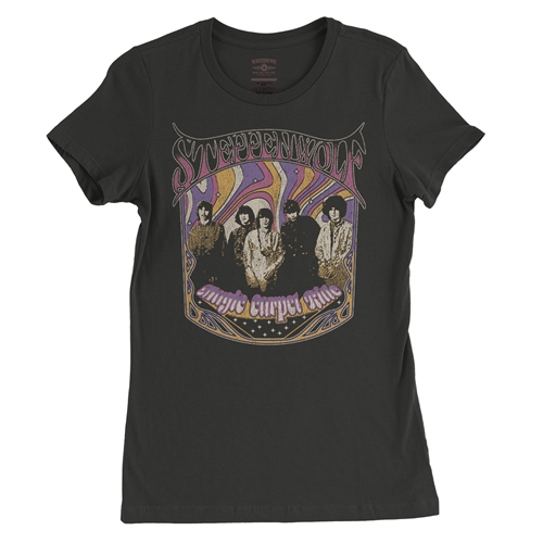 Steppenwolf Psychedelic Magic Carpet Ride Ladies T Shirt - Relaxed Fit - ladiesvintageblack