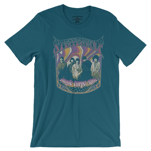 Steppenwolf Psychedelic Magic Carpet Ride T-Shirt - Lightweight Vintage Style - vintagedeepteal