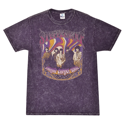 Steppenwolf Psychedelic Magic Carpet Ride Long Sleeve T-Shirt - Purple Mineral Wash