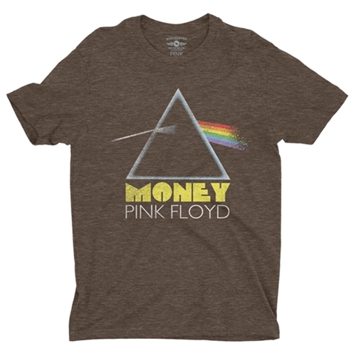 CLEARANCE - Large Brown Pink Floyd Money T-Shirt - Lightweight Vintage Style