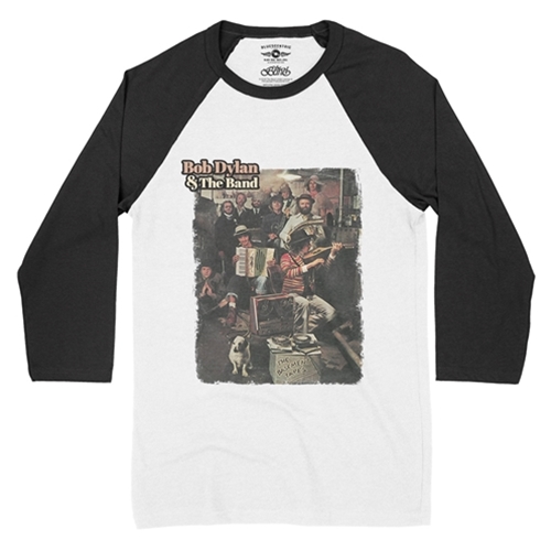 CLEARANCE - Large White Bob Dylan & The Band The Basement Tapes Baseball T-Shirt