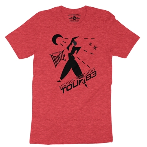CLEARANCE - 2XL Red David Bowie Tour T-Shirt - Lightweight Vintage Style