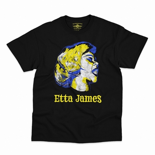 CLEARANCE - 2XL Black Graphic Etta James T-Shirt - Classic Heavy Cotton