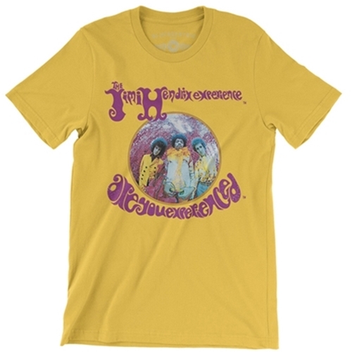 CLEARANCE - 3XL Yellow Jimi Hendrix Are You Experienced Album T-Shirt - Lightweight Vintage Style