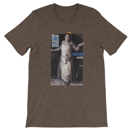 Ltd. Ed. Blues Hall of Fame Bessie Smith T-Shirt - Lightweight Vintage Style - vintageheatherbrown