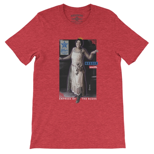 Ltd. Ed. Blues Hall of Fame Bessie Smith T-Shirt - Lightweight Vintage Style - vintageheatherred