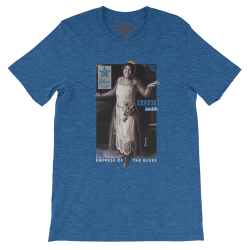 Ltd. Ed. Blues Hall of Fame Bessie Smith T-Shirt - Lightweight Vintage Style - vintageheatherroyalblue