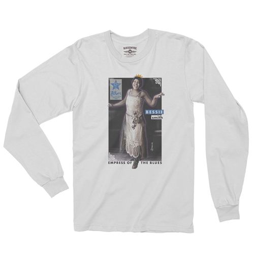 Ltd. Ed. Blues Hall of Fame Bessie Smith Long Sleeve T-Shirt - longsleevewhite
