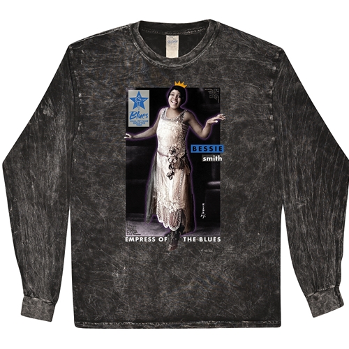 Ltd. Ed. Blues Hall of Fame Bessie Smith Long Sleeve T-Shirt - Black Mineral Wash