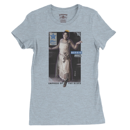Ltd. Ed. Blues Hall of Fame Bessie Smith Ladies T Shirt - Relaxed Fit - ladiesheatherprismblue