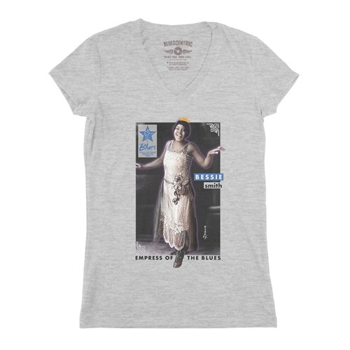 Ltd. Ed. Blues Hall of Fame Bessie Smith V-Neck T Shirt - Women