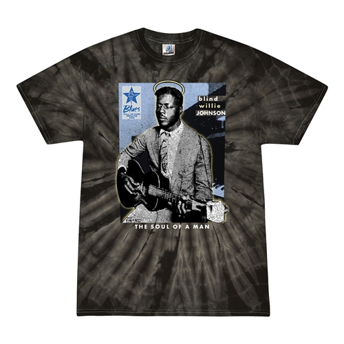 Ltd. Ed. Blues Hall of Fame Blind Willie Johnson Tie-Dye T-Shirt - Black