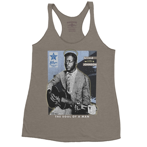 Ltd. Ed. Blues Hall of Fame Blind Willie Johnson Racerback Tank - Women