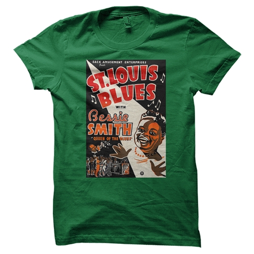 Bessie Smith St Louis Blues T-Shirt - Classic Heavy Cotton - classickellygreen