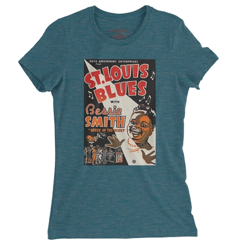 Bessie Smith St Louis Blues Ladies T Shirt - Relaxed Fit - ladiesheatherdeepteal