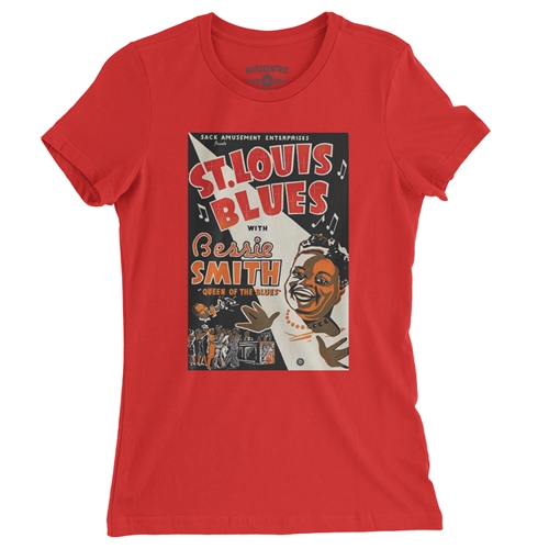 Bessie Smith St Louis Blues Ladies T Shirt - Relaxed Fit - ladiesred