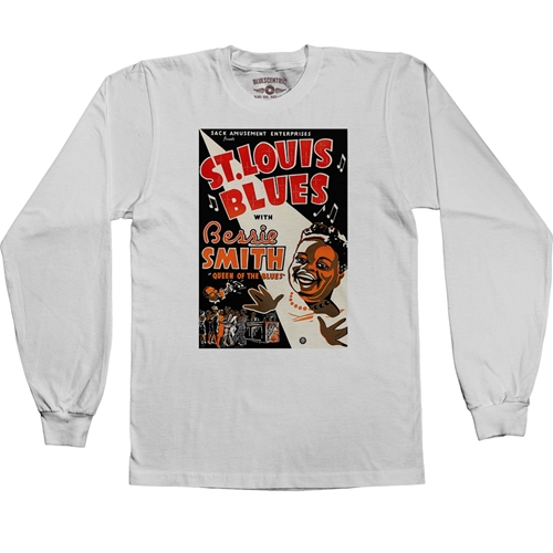 Bessie Smith St Louis Blues Long Sleeve T-Shirt - longsleevewhite
