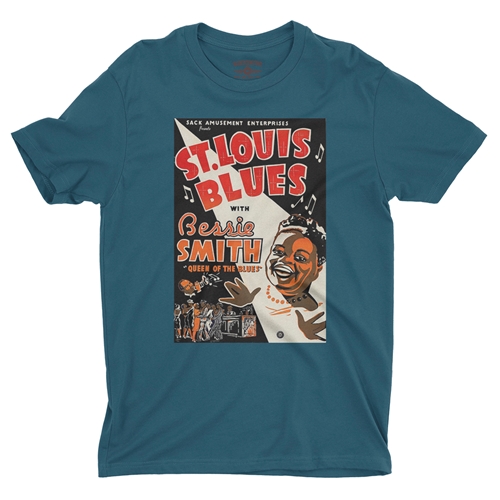 Bessie Smith St Louis Blues T-Shirt - Lightweight Vintage Style - vintagedeepteal
