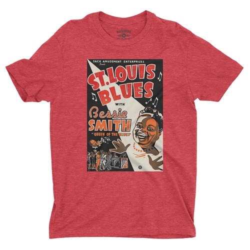 Bessie Smith St Louis Blues T-Shirt - Lightweight Vintage Style - vintageheatherred