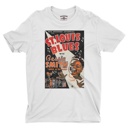 Bessie Smith St Louis Blues T-Shirt - Lightweight Vintage Style - vintagewhite