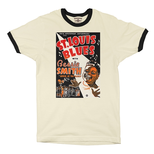 Bessie Smith St Louis Blues Ringer T-Shirt - ringernaturalblacktrim
