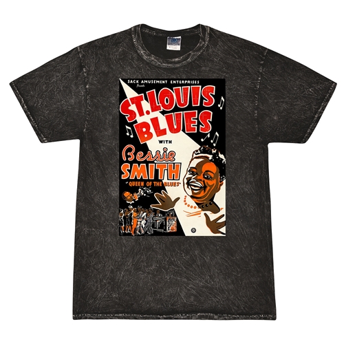 Bessie Smith St Louis Blues T-Shirt - Black Mineral Wash