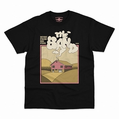 CLEARANCE - Black Small The Band Smokey Big Pink T-Shirt - Classic Heavy Cotton