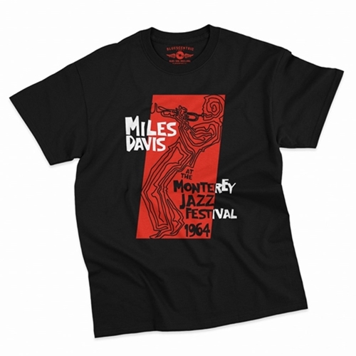 CLEARANCE - 2XL Black Miles at the Monterey Jazz Fest 1964 T-Shirt - Classic Heavy Cotton