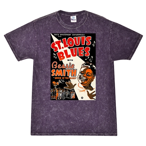 Bessie Smith St Louis Blues T-Shirt - Purple Mineral Wash