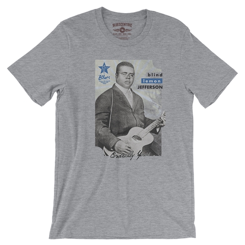 Ltd. Ed. Blues Hall of Fame Blind Lemon Jefferson T-Shirt - Lightweight Vintage Style - vintageathleticheather