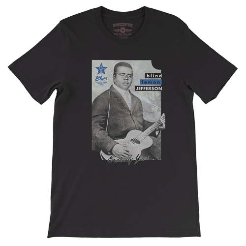 Ltd. Ed. Blues Hall of Fame Blind Lemon Jefferson T-Shirt - Lightweight Vintage Style - vintageblack