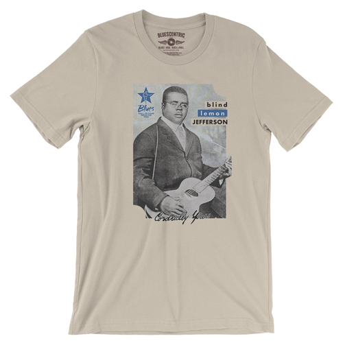 Ltd. Ed. Blues Hall of Fame Blind Lemon Jefferson T-Shirt - Lightweight Vintage Style - vintagecream