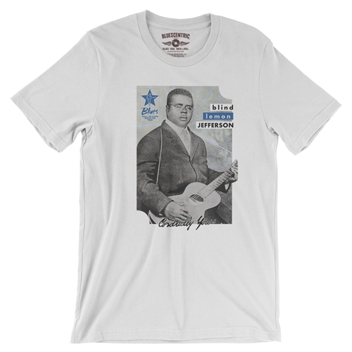Ltd. Ed. Blues Hall of Fame Blind Lemon Jefferson T-Shirt - Lightweight Vintage Style - vintagewhite