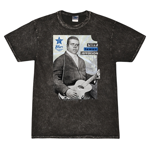 Ltd. Ed. Blues Hall of Fame Blind Lemon Jefferson T-Shirt - Black Mineral Wash