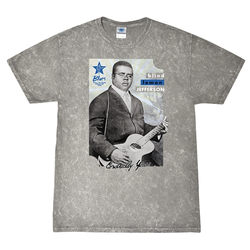 Ltd. Ed. Blues Hall of Fame Blind Lemon Jefferson T-Shirt - Grey Mineral Wash