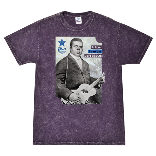 Ltd. Ed. Blues Hall of Fame Blind Lemon Jefferson T-Shirt - Purple Mineral Wash